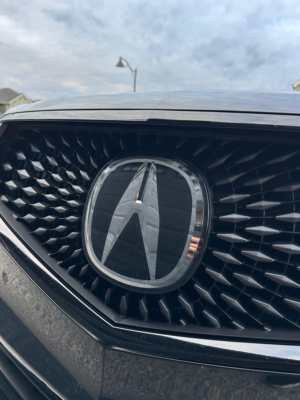 Spotless car grille emblem after detailing — Arc Detailing Calgary
